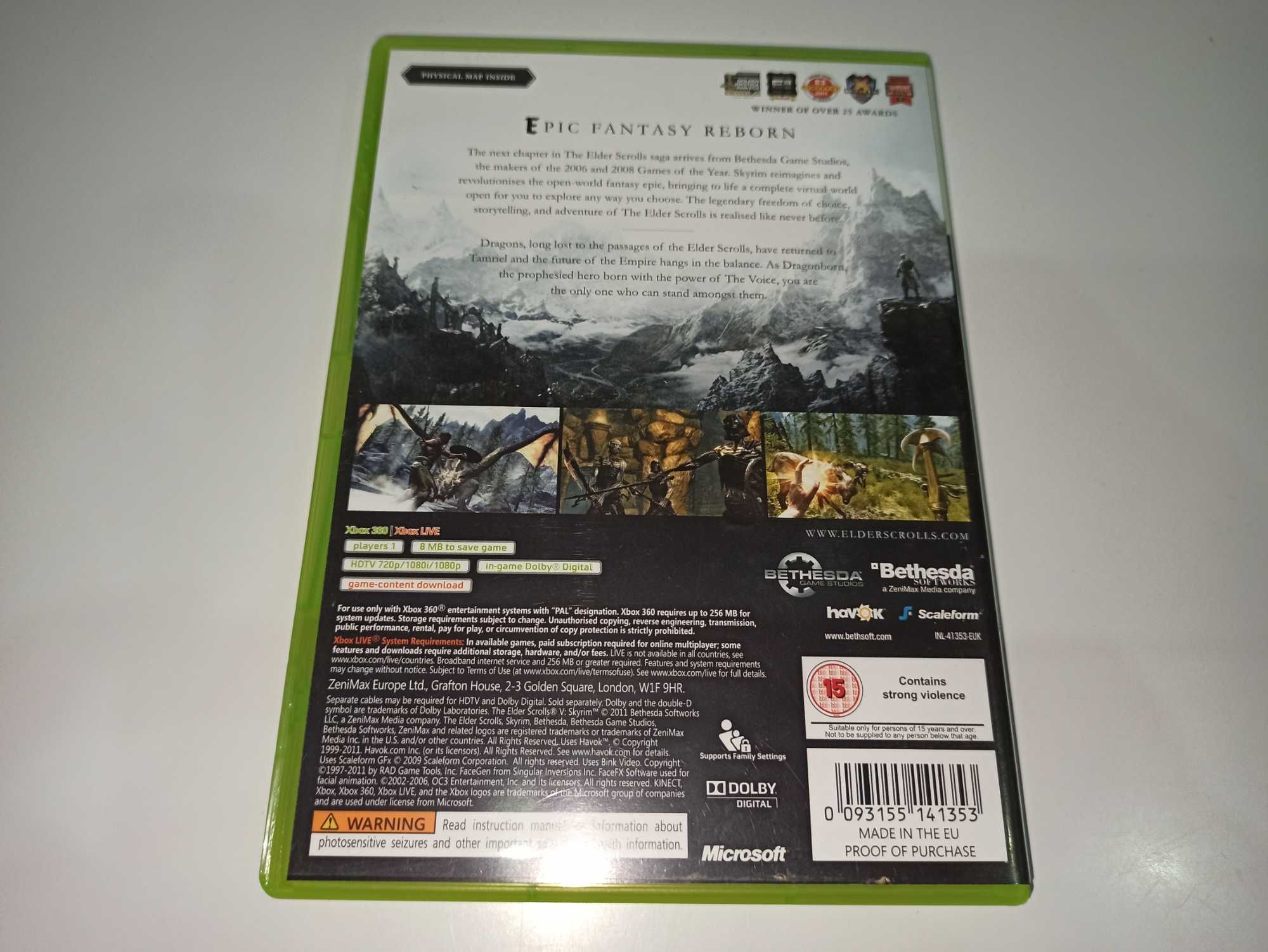 xbox 360 SKYRIM gra RPG, rycerze, smoki przygoda