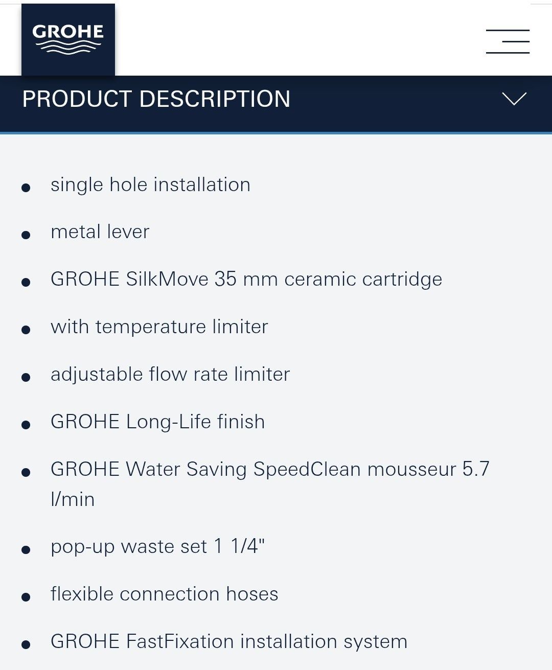 Torneira monocomando Grohe Start - nova