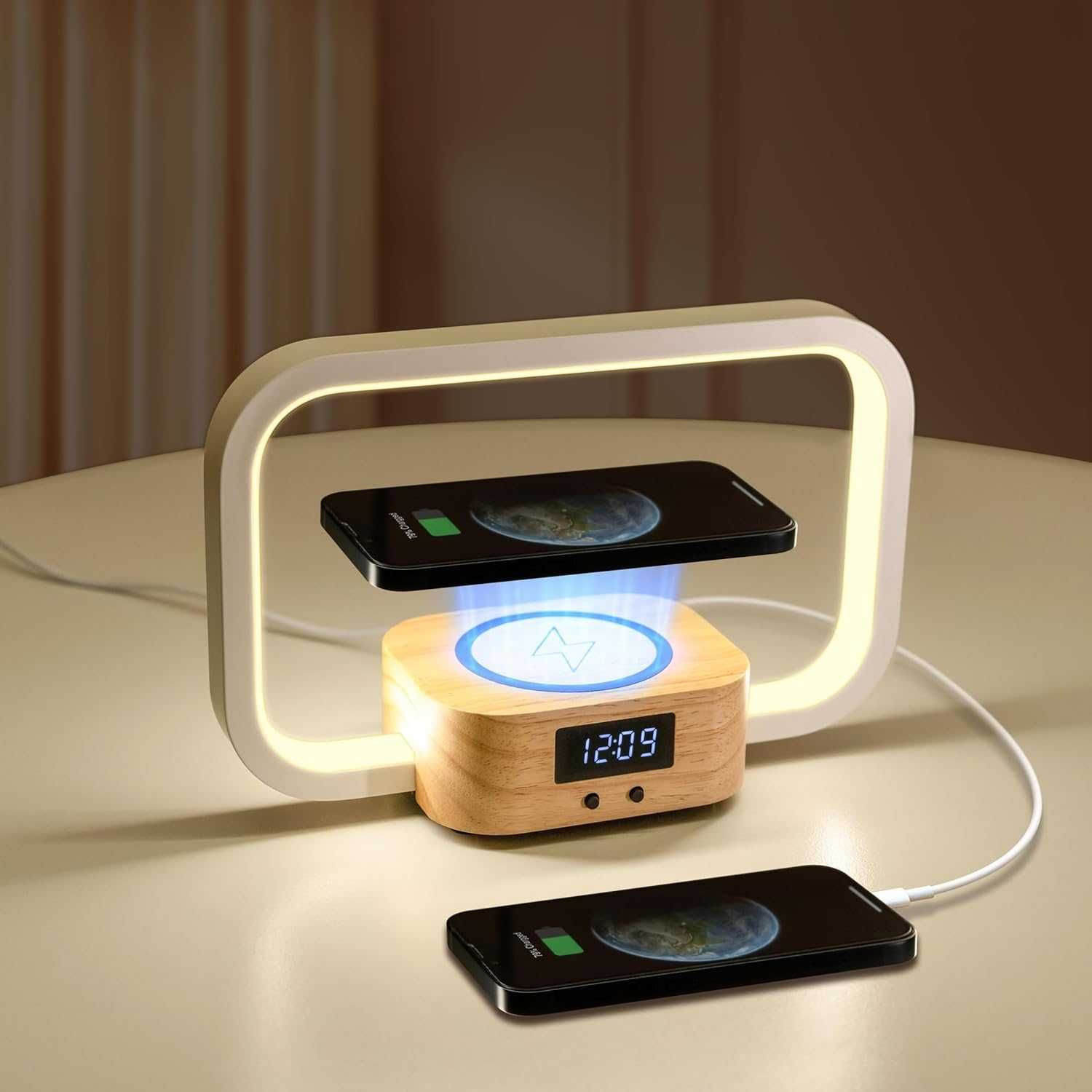 YAMYONE Lampka nocna LED, ładowarka, port USB, sterowanie dotykowe