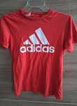 Czerwona koszulka t-shirt Adidas dla dziewczynki