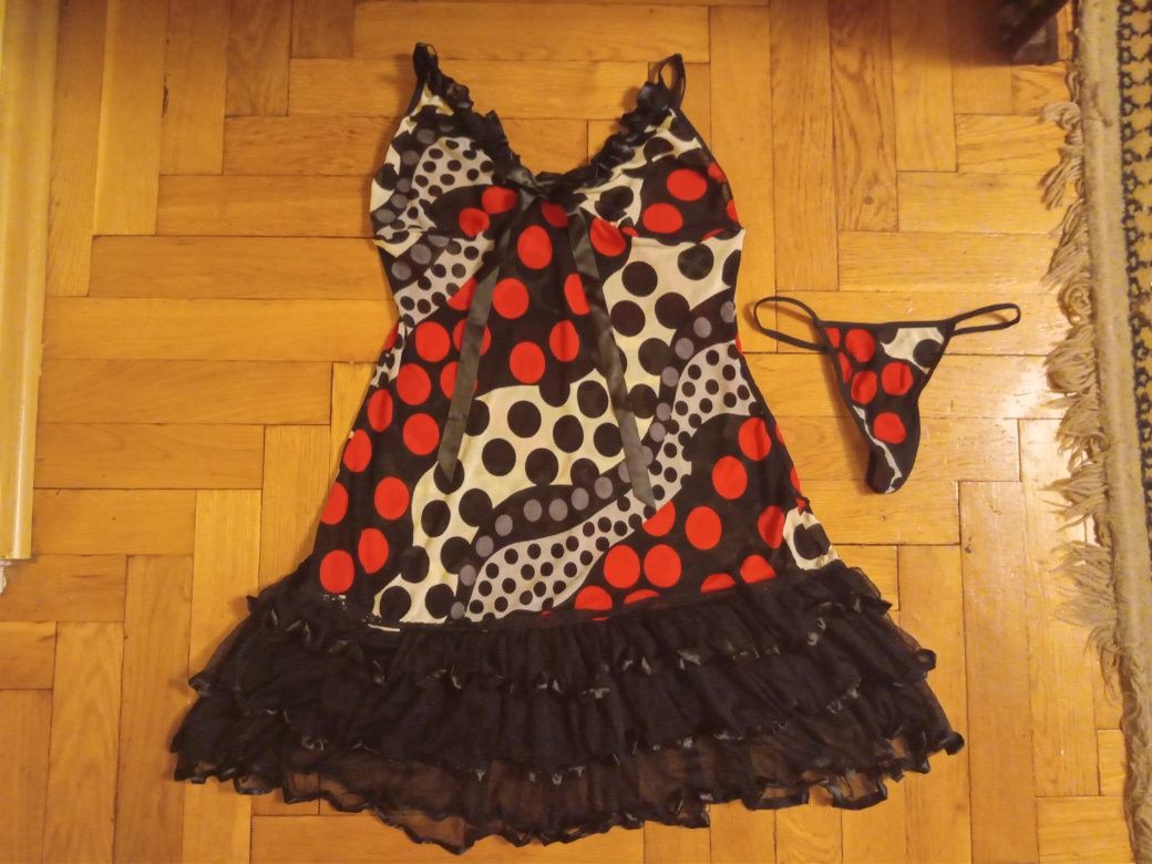 Koszulka ze stringami do spania  L/XL