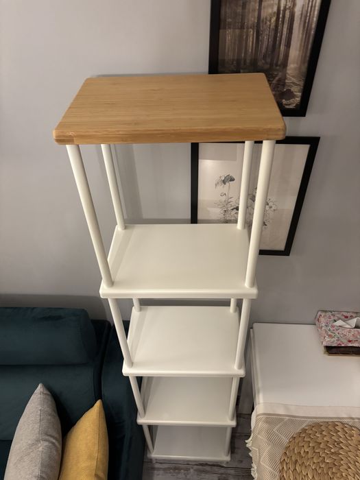 Regał łazienkowy Ikea Dynan biały metalowy