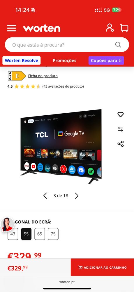 Smart Tv 55’ NOVA