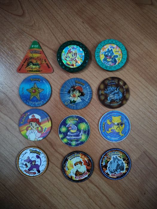 Aktualizacja. Pokemon tazo, metal tazo, 92 sztuki. Kolekcja z chipsów.
