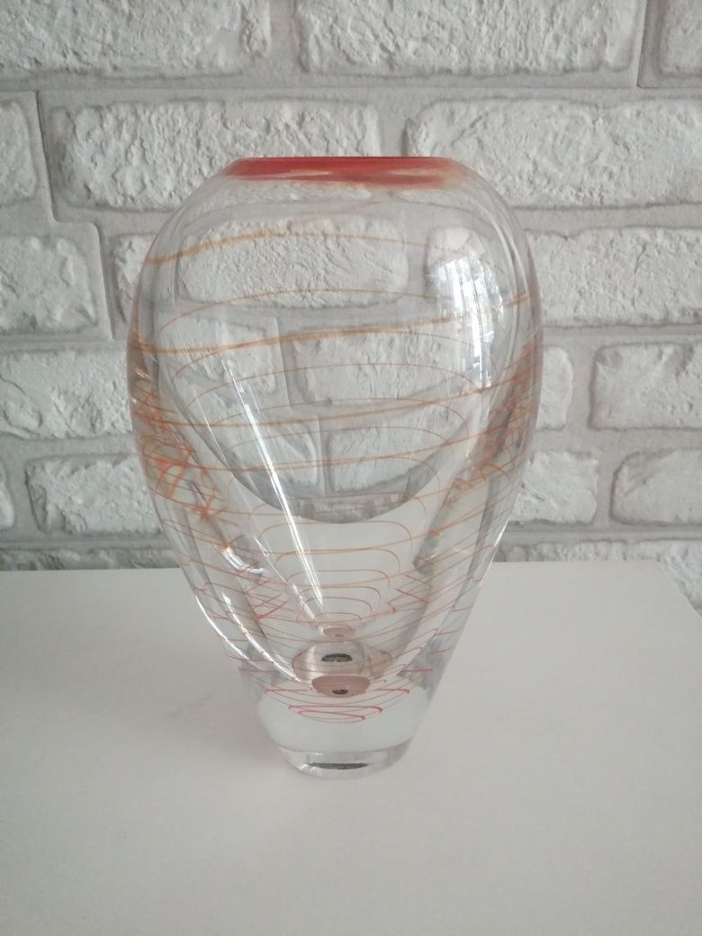 Wazon szklany huta szkła artystycznego Sabina