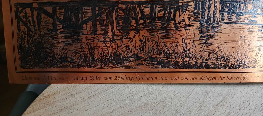 Miedziana grafika 28x49 cm
