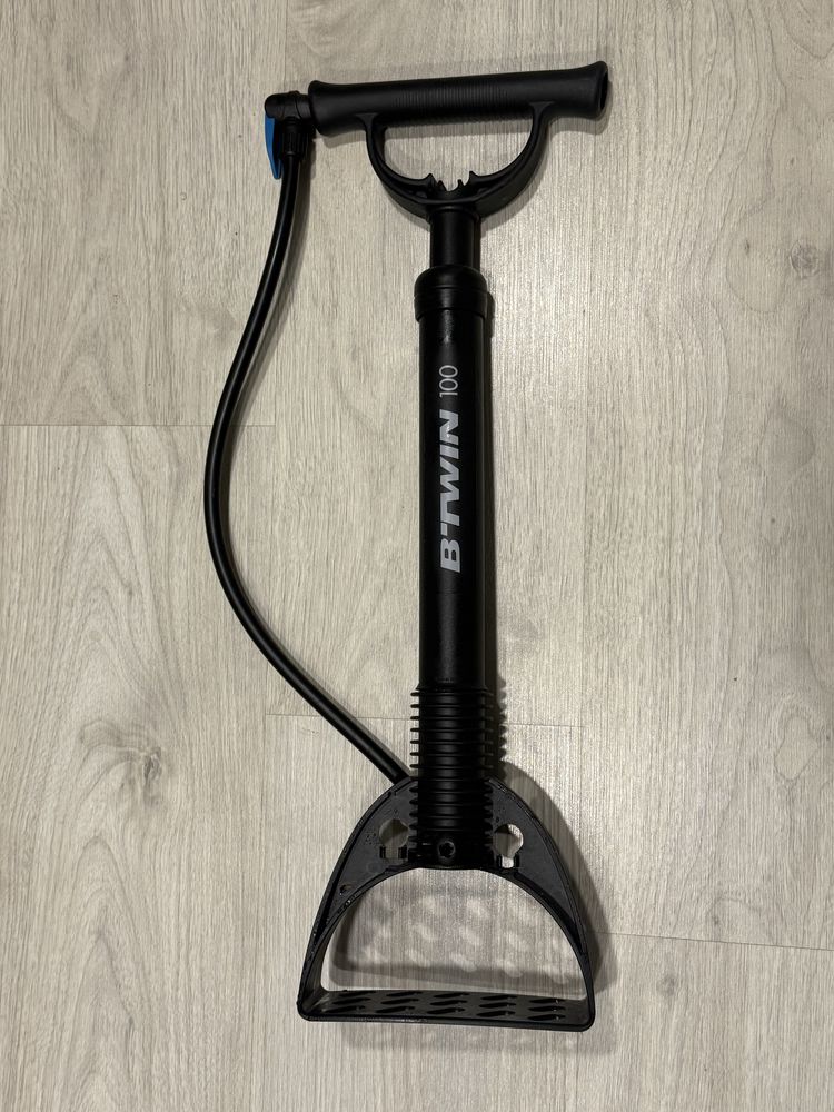 Bomba de pé para bicicleta preto btwin