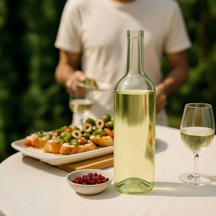 15x butelka BORDEAUX 750 ml biała na wino z korkiem
