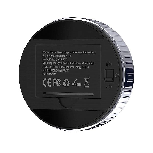 Baseus Heyo obrotowy minutnik czasomierz elektroniczny timer czarny (A