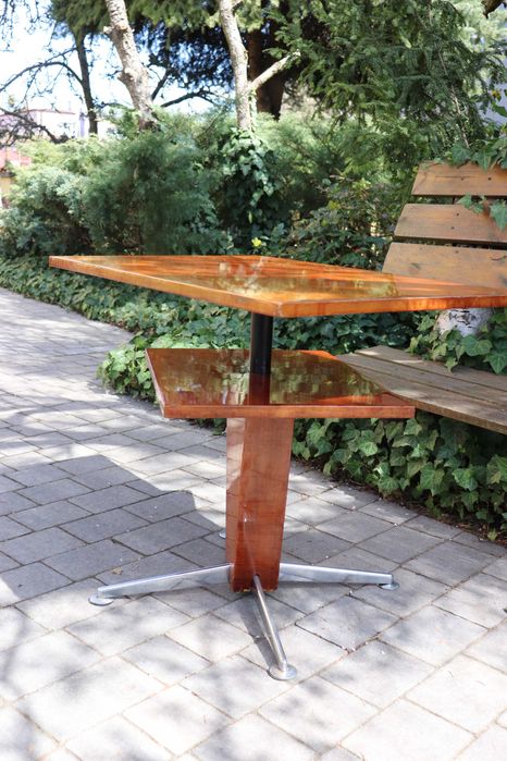 Zabytkowy stolik art deco, poziomowy, obracany blat, antyk, dowóz