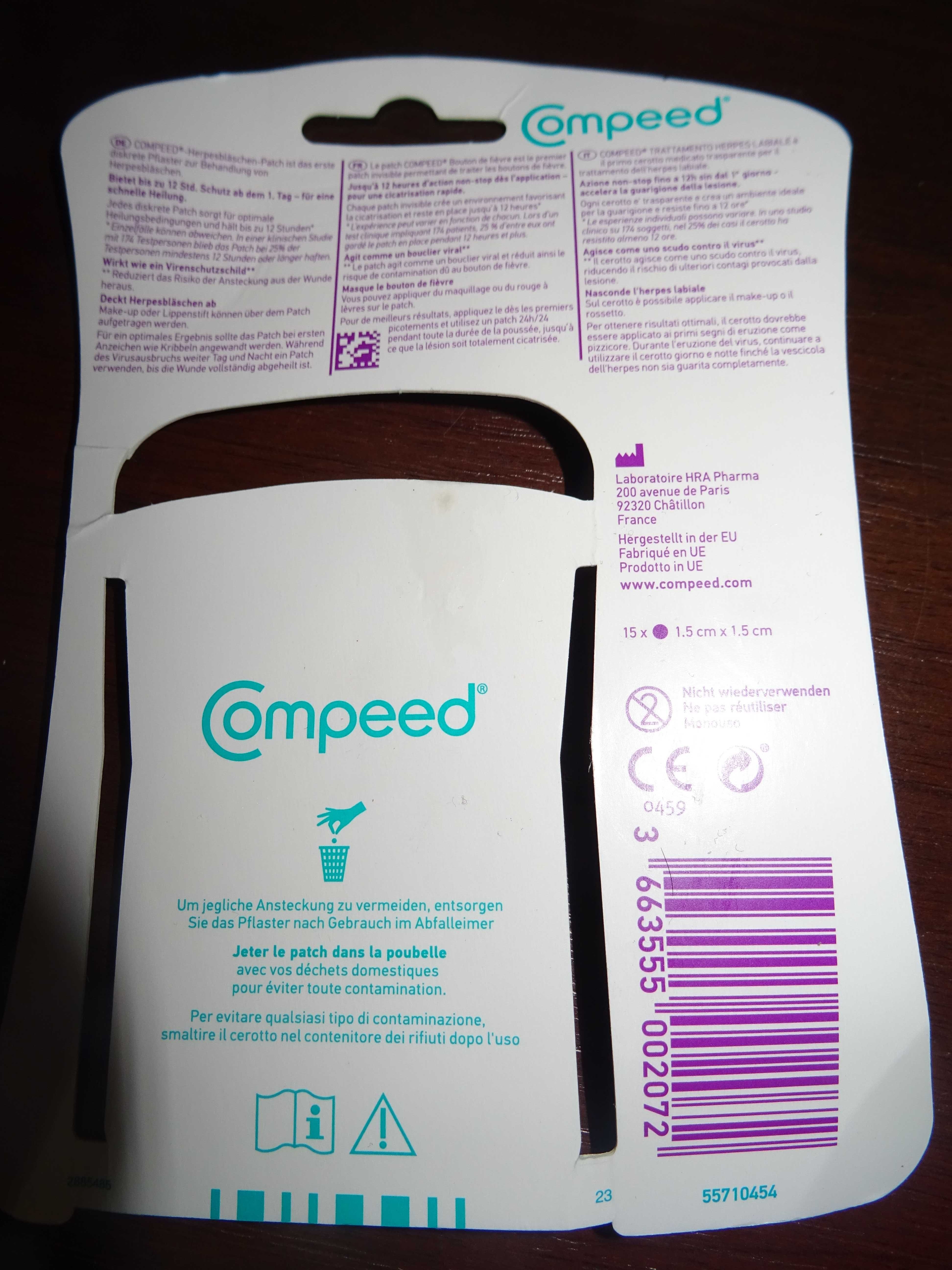 Plastry na opryszczkę Compeed 15 sztuk przezroczyste