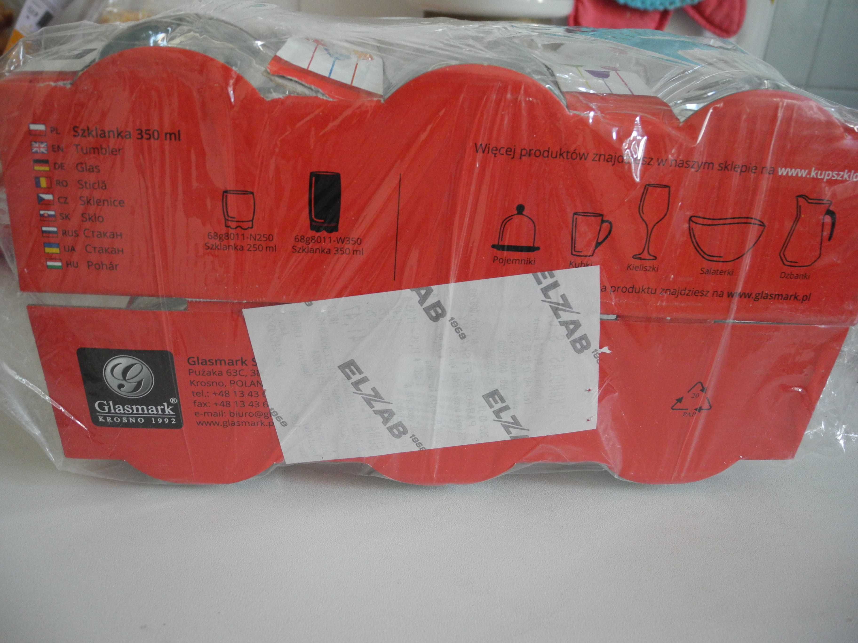 GLASMARK Szklanki do drinków 6szt 350ml Krosno NOWE FOLIA