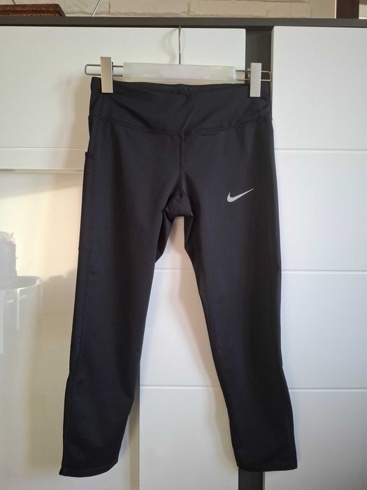 !Jak nowe! Czarne legginsy Nike 3/4, XS!