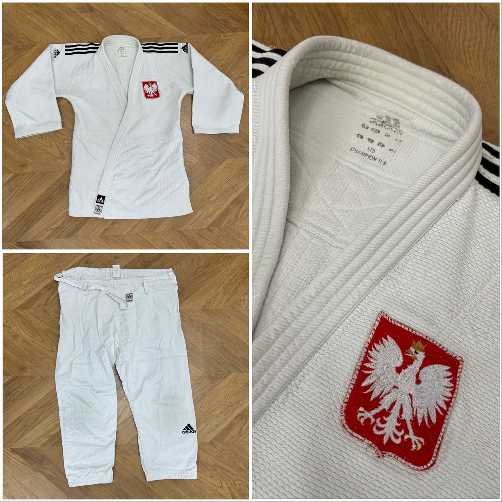 Biała judoga Adidas Champion II Slim Fit - 175 cm