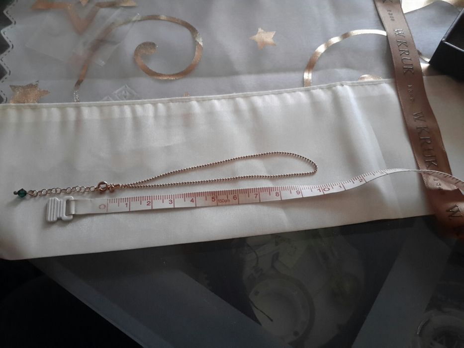 Nowa pozłacana bransoletka srebrna z kryształem swarovskiego dl 20 cm