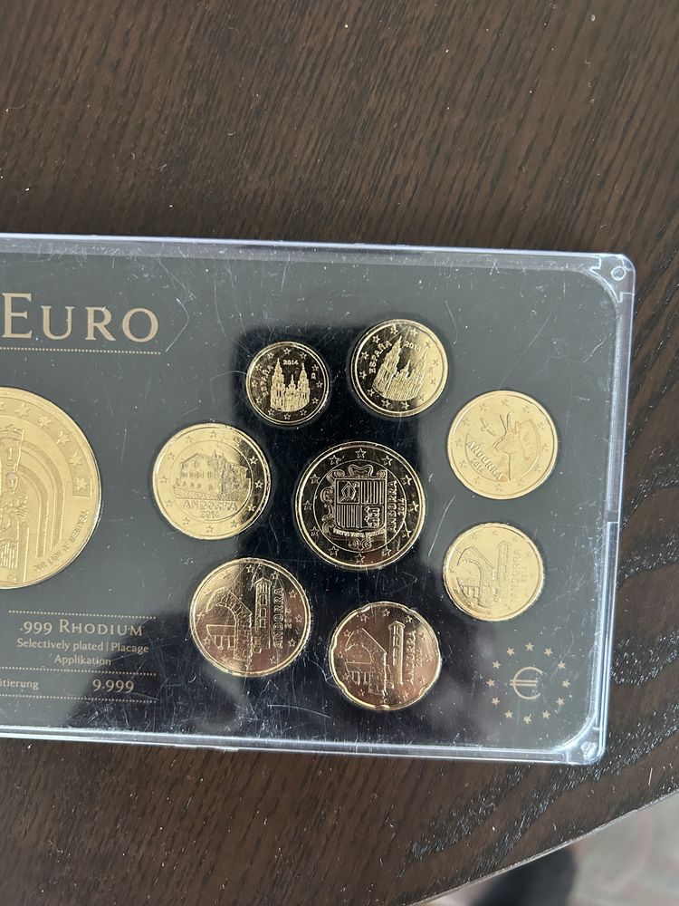 Serie de 9 moedas de Euro Andorra 2014