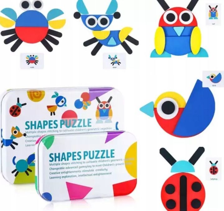 Układanka Montessori Gra Logiczna Puzzle Drewniane