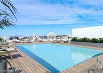 T2 Último Andar de 92 m2 Open Space com Piscina, Garagem e Grande terr