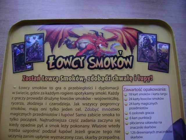 Starocie z PRL - GRY = Pudełko blaszane ŁOWCY SMOKÓW kolekcjonerskie