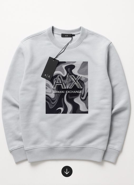 Світшот кофта сіра толстовка AX armani exchange толстовка серый
