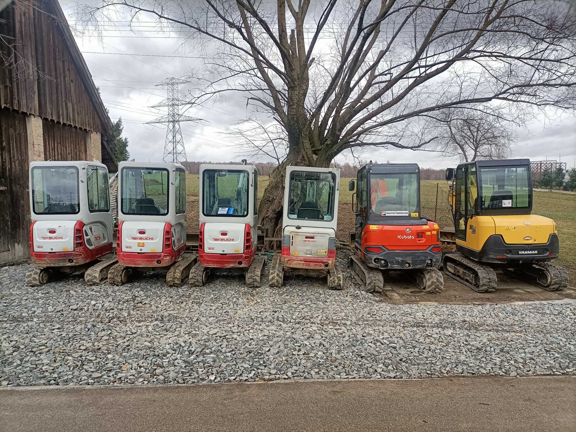 wypożyczalnia minikoparki 2t 3t 6t wozidło młot wiertnica