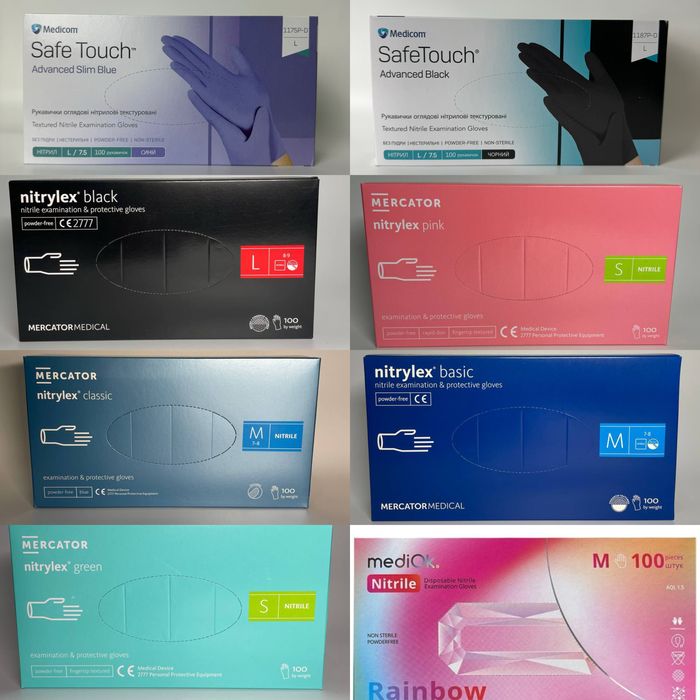 Перчатки нитриловые для стоматологии, СТО, мастеров Nitrylex без пудры