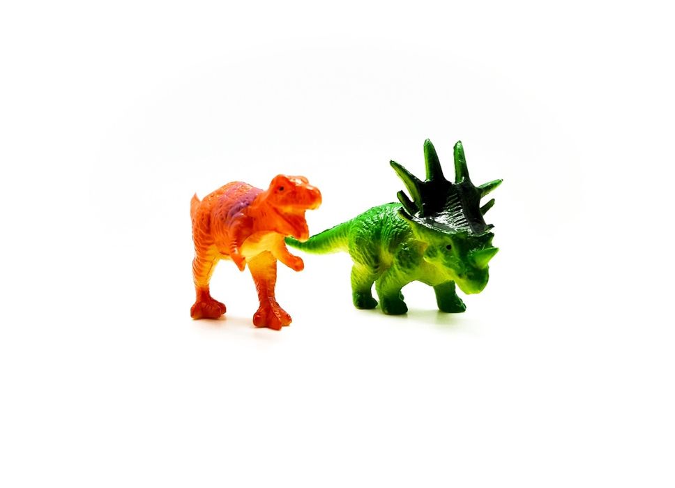 Conjunto 2 Figuras Dinossauros em Miniatura T-Rex e Chasmossauro PVC