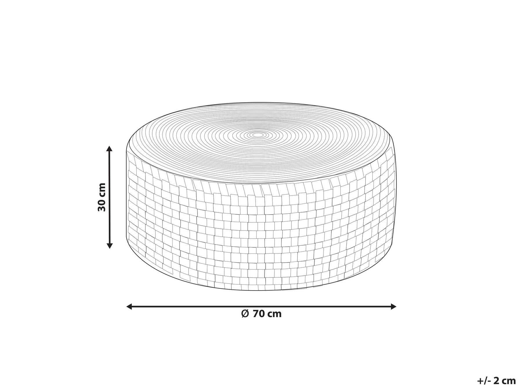 Ręcznie pleciony puf  70 cm beżowy