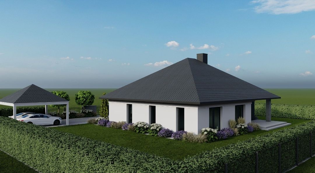 Nowy dom jednorodzinny z wiatą w 6 miesiecy
