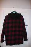 Koszula flanelowa w kratkę czarn-bord, H&M, chłopięca. wzr.170cm, używ