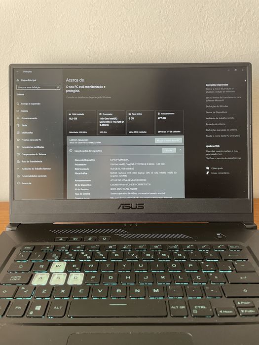 Portátil gaming ASUS TUF DASH F15