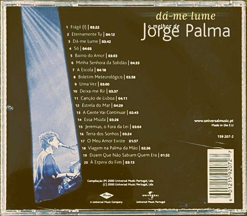 Jorge Palma - Dá-me lume - o melhor de Jorge Palma - 2000 - CD