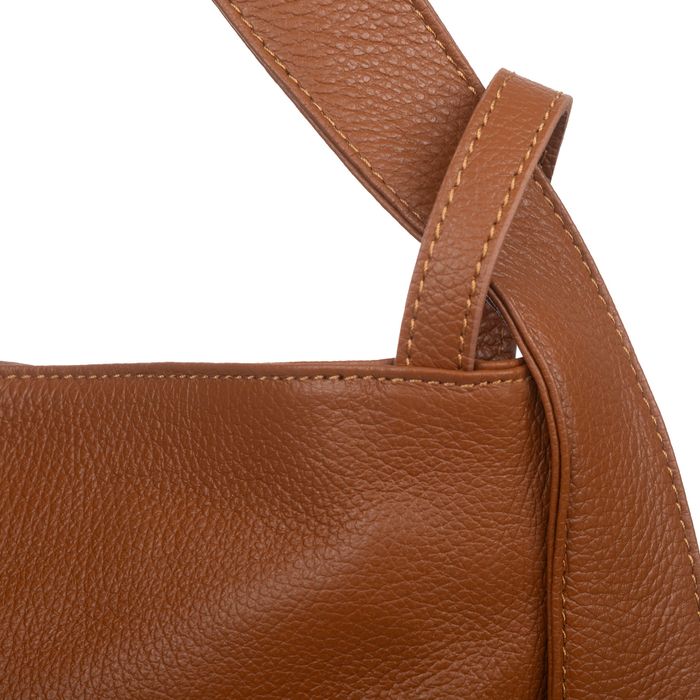 VERA PELLE torebka damska duża skórzana worek na ramię V511 c.brązowa