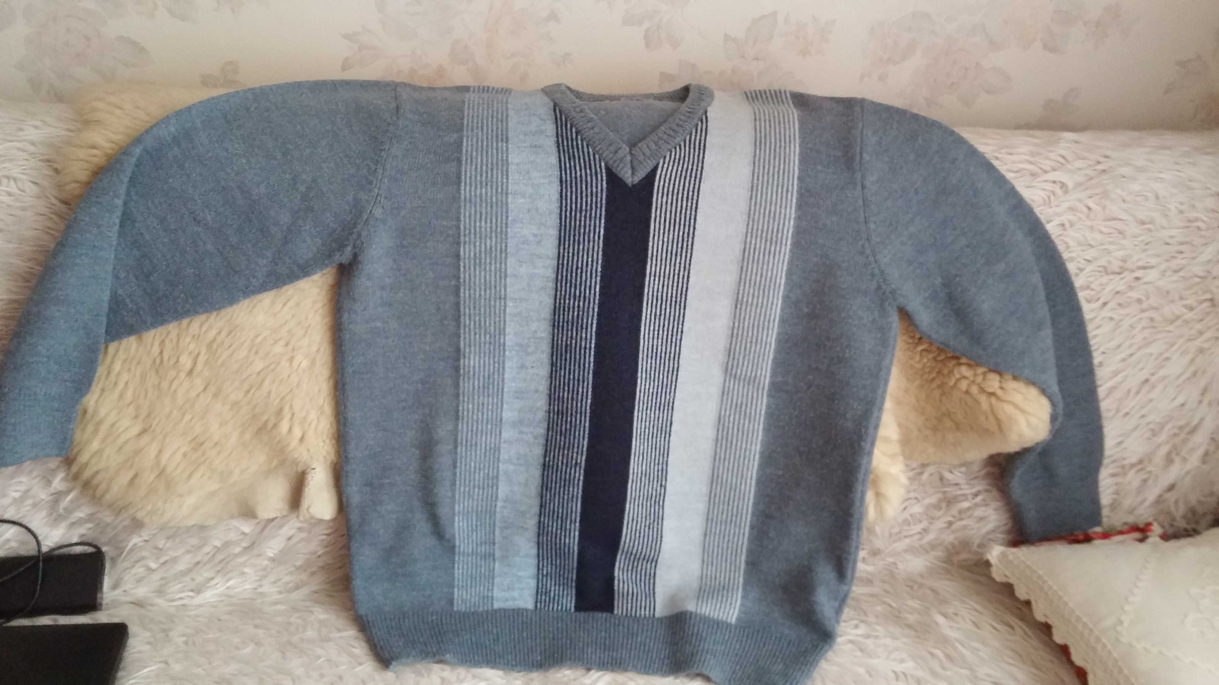 Piękny duży męski sweter XL/2XL - wełna z acrylem - bdb !!