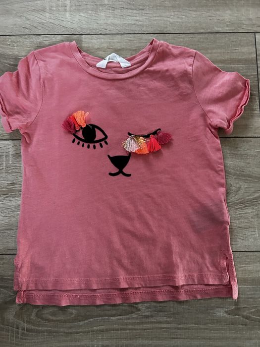 Dziewczęca koralowa bluzeczka H&M rozmiar 110-116