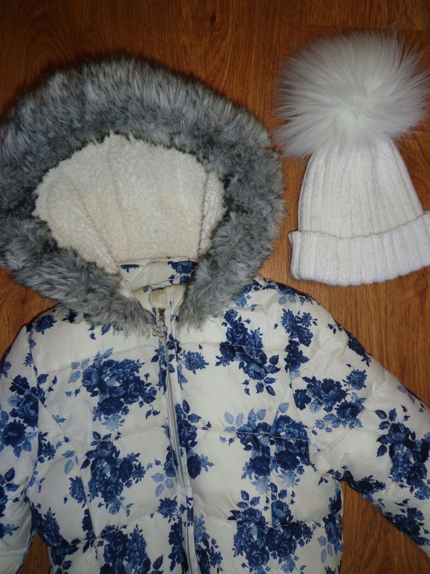 Куртка зимняя шапка мех цветы кигуруми пижама Зебра