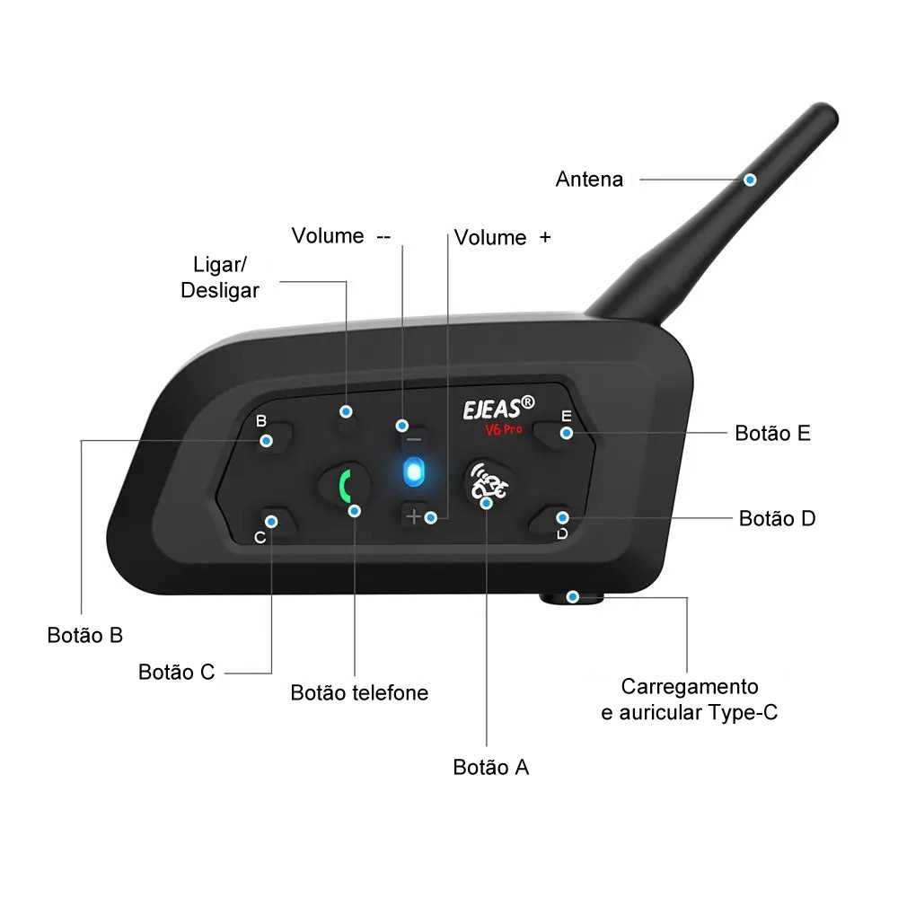 Inter-comunicador EJEAS V6 Pro+