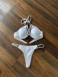 Seksowne bikini biale z siateczka m