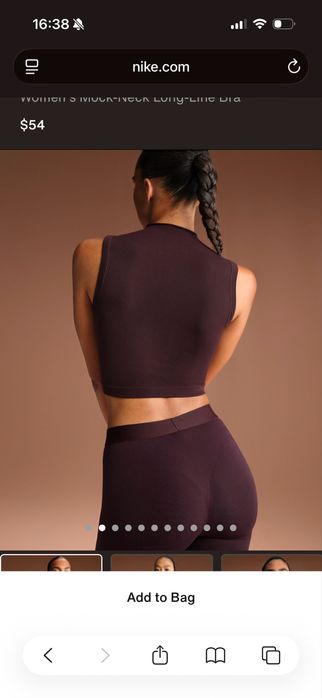 Топ Nike Sims vintage seamless mock neck bra