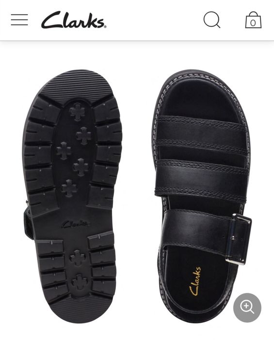 Шкіряні босоніжки на платформі Кларкс Clarks