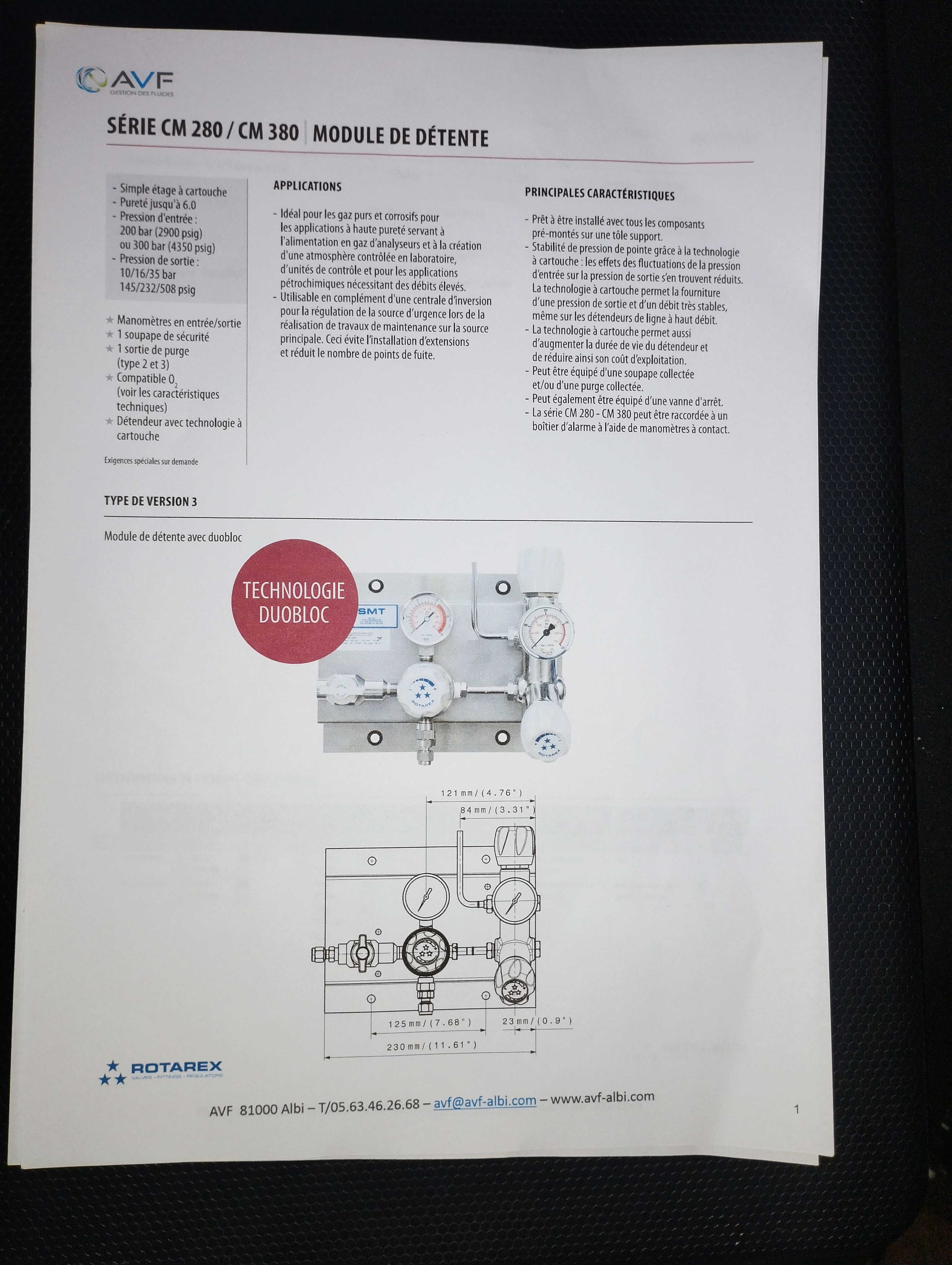Precyzyiny reduktor argonu lub CO2  Modul CM204-N .Nowy