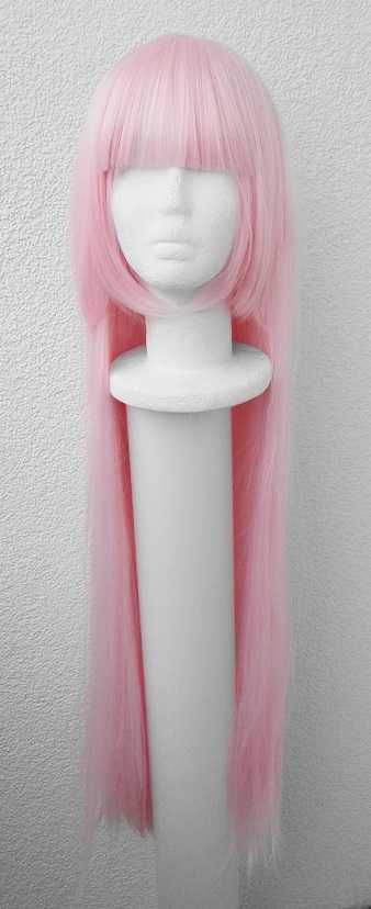 Długa różowa peruka z prtostą grzywką 002 Darling cosplay wig Astolfo