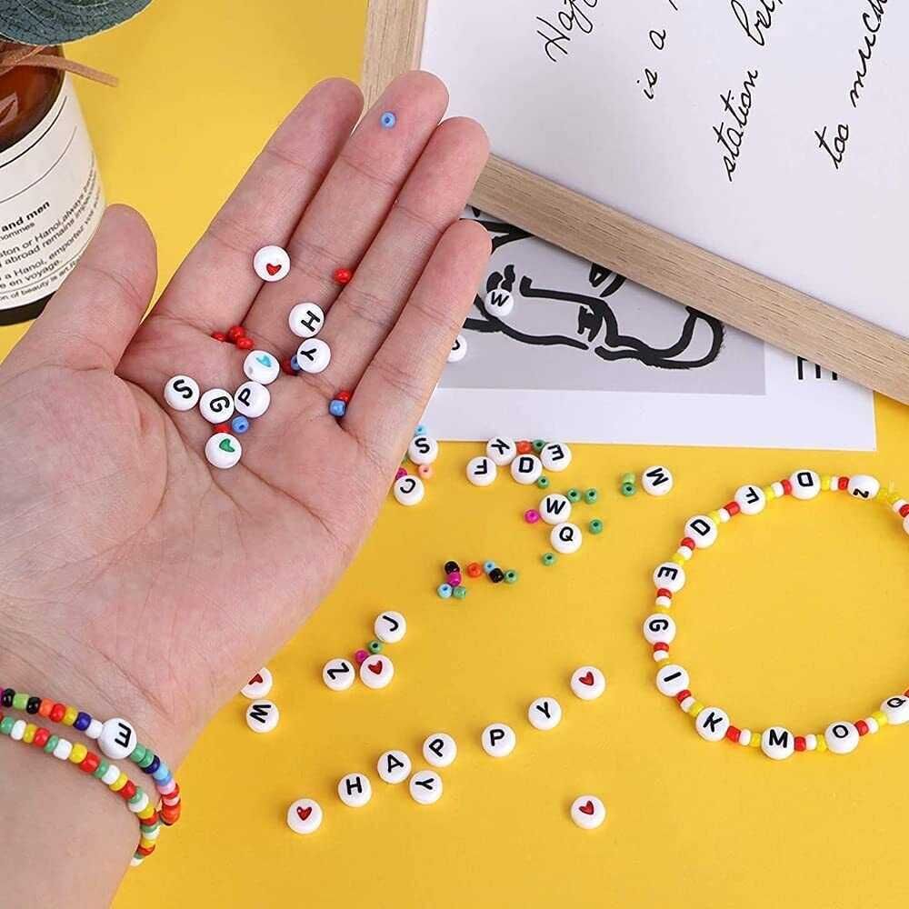 Zestaw do robienia kolorowych bransoletek dla dzieci DIY literki