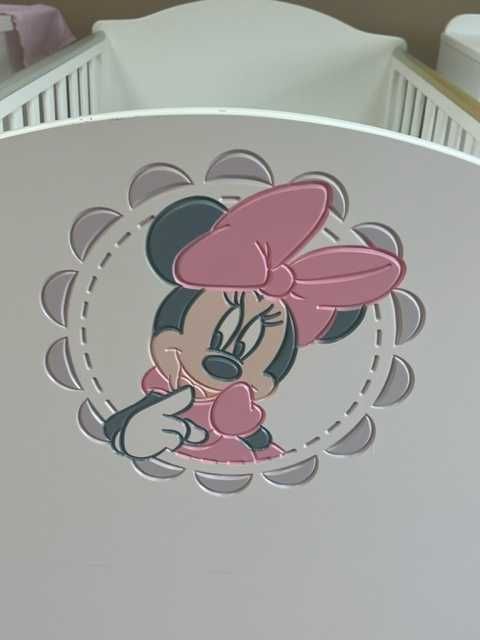 Komplet łóżeczko i komoda Meblik Myszka Minie powystawowe