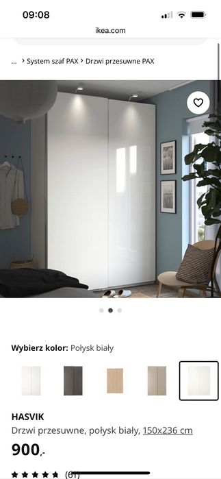 Drzwi przesuwne Ikea biały połysk