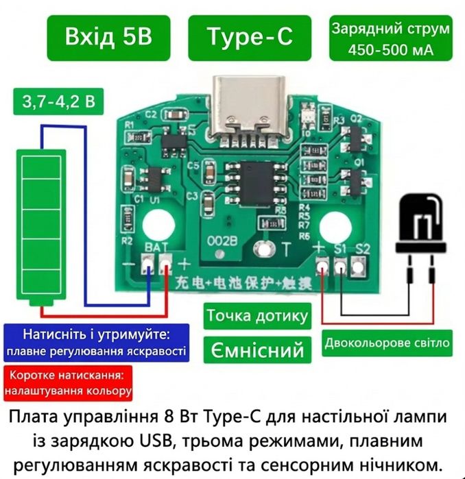 Плата(драйвер) для настільної лампи
