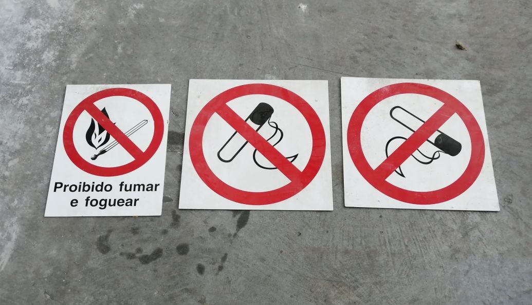 Placas Sinalização Proibido Fumar Foguear
