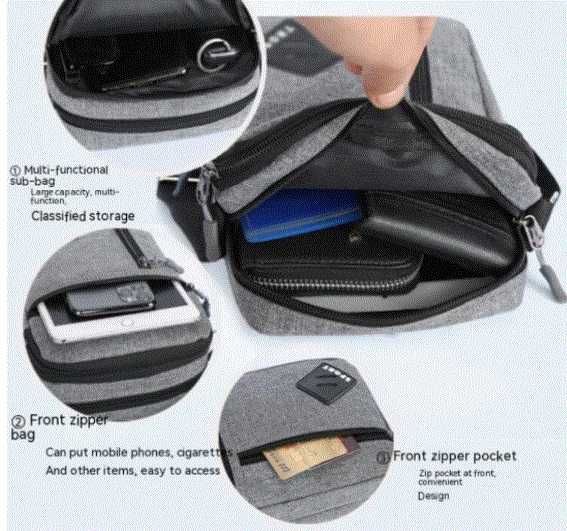 Мужская  USB портативная сумка  + сумочки через плечо