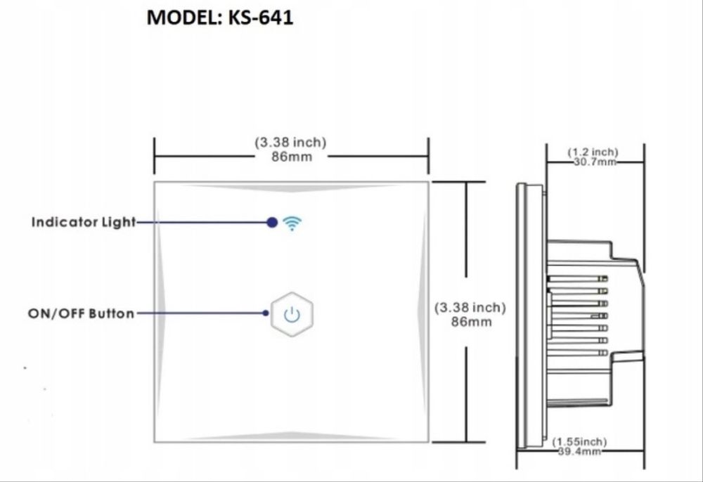 PRZEŁĄCZNIK ŚWIATŁA WiFi Smart AC KS-641 MAXICO Włącznik światła