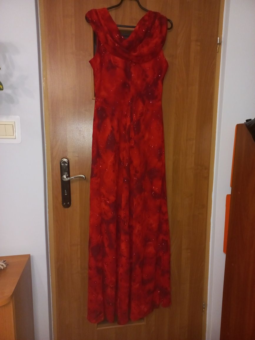 Sukienka długa suknia na sylwestra czerwona xl